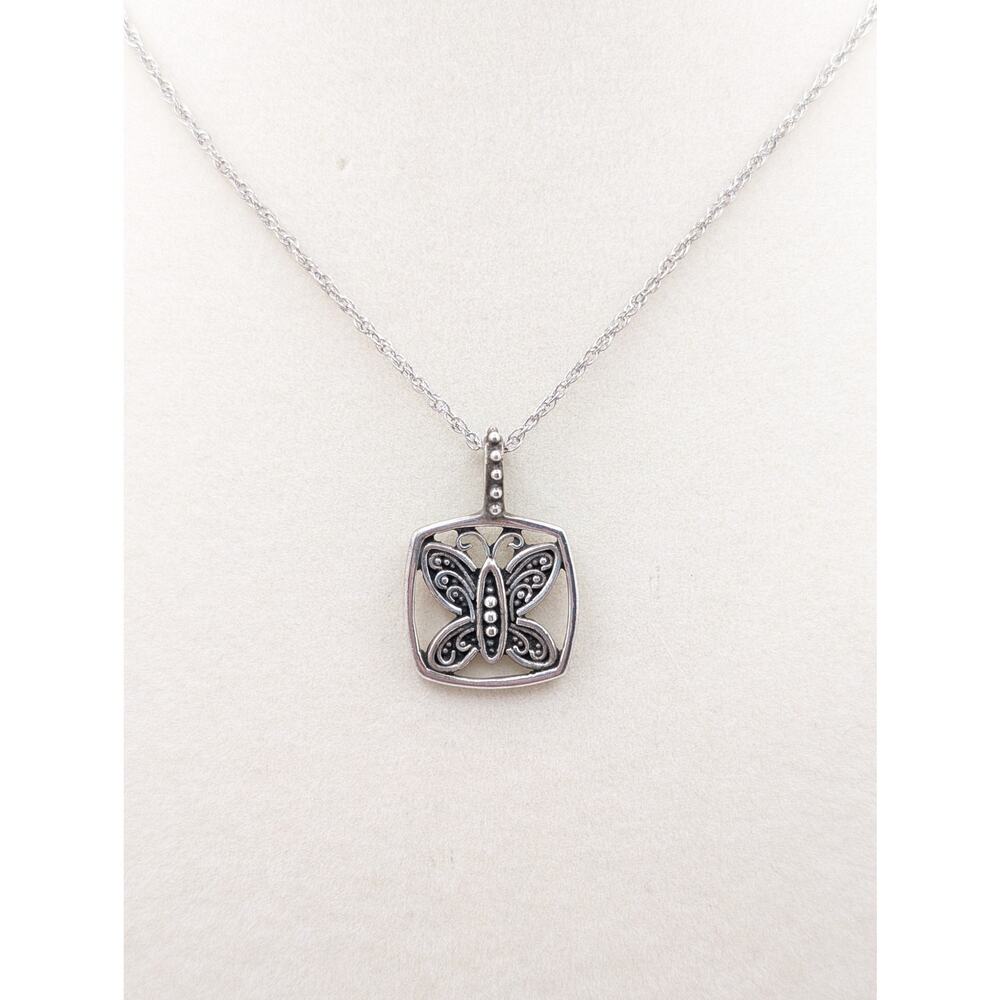Lori Bonn Social Butterfly Pendant on an Adjustable 18-20 Inch 925 Chain - Picture 3 of 7